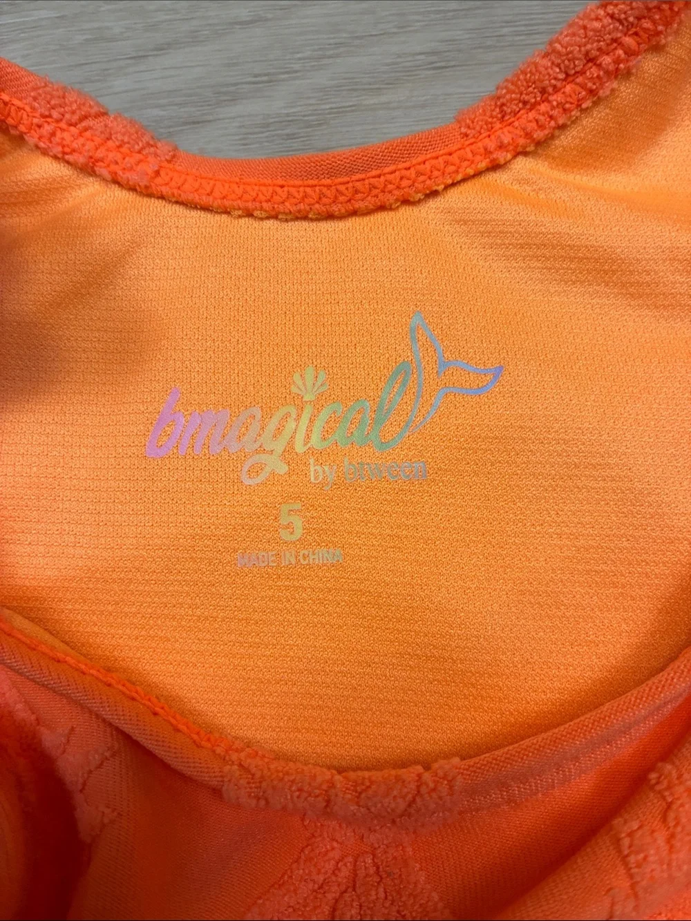 BMagical by Btween Bright Orange textured Pineapple print Swimsuit